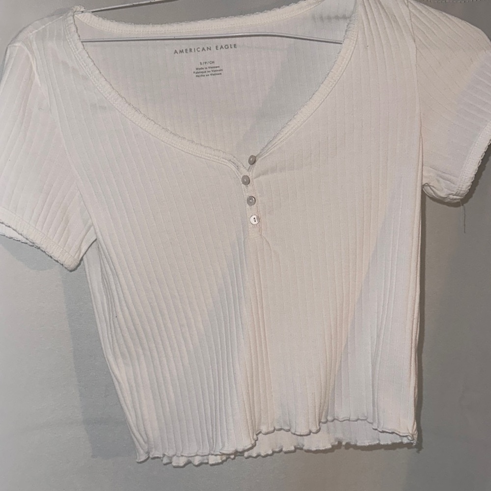 White cropped shirt